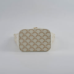 Celine Small Bucket Triomphe White Bag