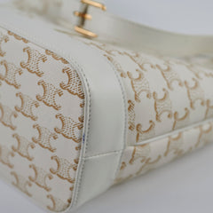 Celine Small Bucket Triomphe White Bag