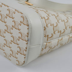 Celine Small Bucket Triomphe White Bag