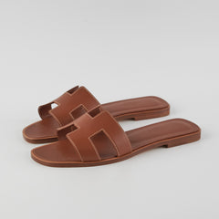 Hermes Oran Gold Sandals Size 37.5