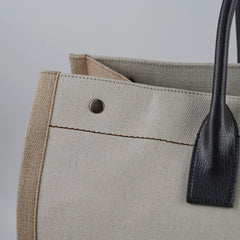 Saint Laurent Rive Gauche Tote Cream