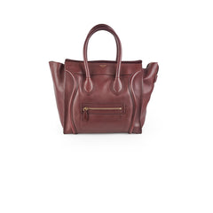 Celine Mini Luggage Bag Burgundy