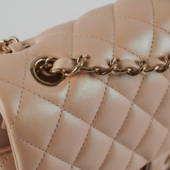 HOLD -Chanel Medium/Large Double Classic Flap Iridescent Beige