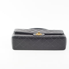 Chanel Vintage Top Handle Bag Lambskin Black