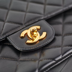 Chanel Vintage Top Handle Bag Lambskin Black