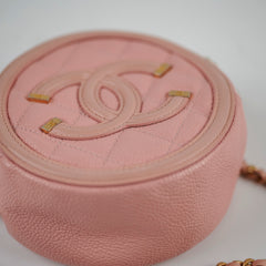 Chanel Coral Round Pink Caviar Crossbody - Series 27