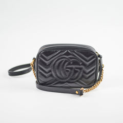Gucci Marmont Matelassé Mini Bag in Black Leather
