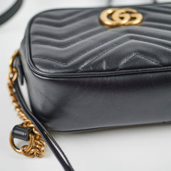 Gucci Marmont Matelassé Mini Bag in Black Leather
