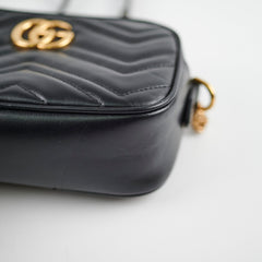 Gucci Marmont Matelassé Mini Bag in Black Leather
