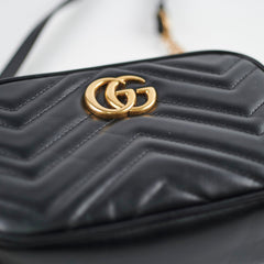Gucci Marmont Matelassé Mini Bag in Black Leather