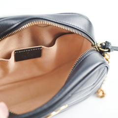 Gucci Marmont Matelassé Mini Bag in Black Leather