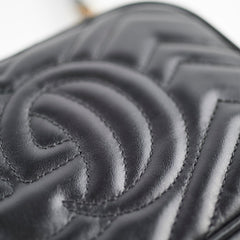 Gucci Marmont Matelassé Mini Bag in Black Leather