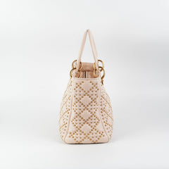 Christian Dior Medium Lady Dior Beige Studded