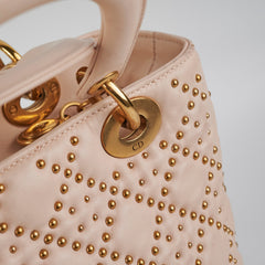 Christian Dior Medium Lady Dior Beige Studded