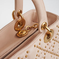 Christian Dior Medium Lady Dior Beige Studded