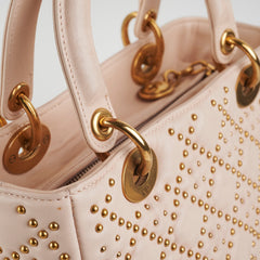 Christian Dior Medium Lady Dior Beige Studded