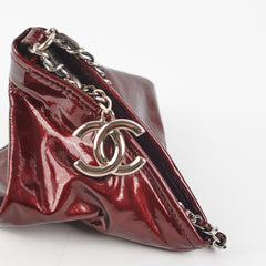 Chanel Fortune Cookie Clutch Patent Crimson