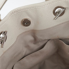 Chanel Calfskin Deauville White Tote