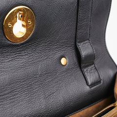 Saint Laurent Muse Calfskin Black and Beige Shoulder Bag