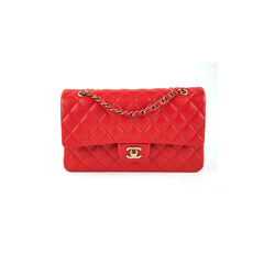 Chanel Caviar Medium/Large Double Classic Flap Red Microchip