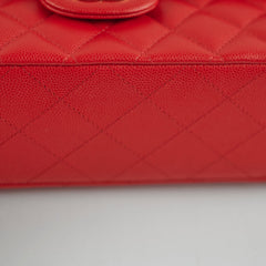 Chanel Caviar Medium/Large Double Classic Flap Red Microchip