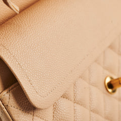 Chanel Classic Caviar M/L Beige Claire