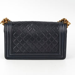 Chanel Old Medium Boy Navy Blue
