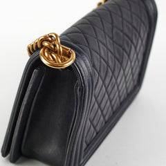 Chanel Old Medium Boy Navy Blue