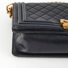 Chanel Old Medium Boy Navy Blue