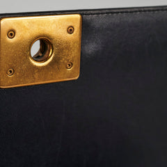 Chanel Old Medium Boy Navy Blue