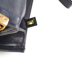 Chanel Old Medium Boy Navy Blue