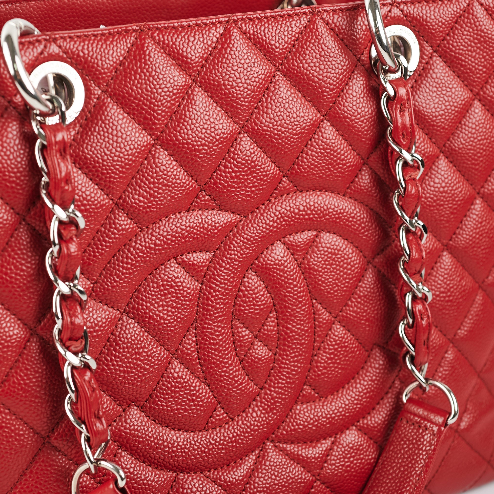 Caviar Leather Chanel Gst Red Caviar Chanel GST Caviar Red – THE