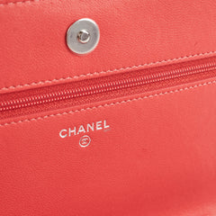 Chanel Lambskin Wallet On Chain WOC Color Pop Blue/Pink