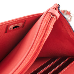 Chanel Lambskin Wallet On Chain WOC Color Pop Blue/Pink