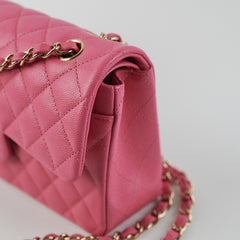 Chanel Quilted Caviar Classic Flap Small Pink