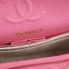 Chanel Quilted Caviar Classic Flap Small Pink