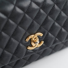 Chanel Coco Handle Caviar Medium Black