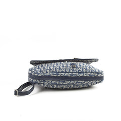 Christian Dior Canvas Vintage Navy Oblique Flap Side Carry 2004