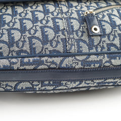 Christian Dior Canvas Vintage Navy Oblique Flap Side Carry 2004