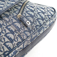 Christian Dior Canvas Vintage Navy Oblique Flap Side Carry 2004