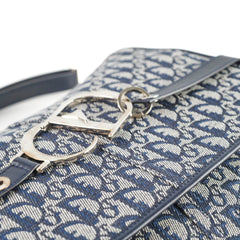 Christian Dior Canvas Vintage Navy Oblique Flap Side Carry 2004