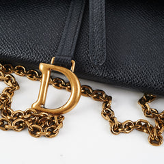 Dior Long Saddle Black Wallet On Chain WOC Crossbody Bag