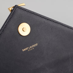 Saint Laurent Clutch with Detachable Chain Navy