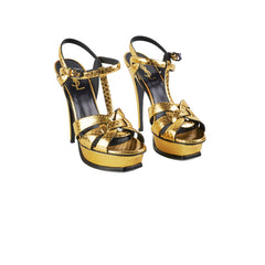 Saint Laurent Gold Platform Heels Size 39