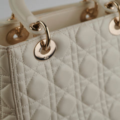 Christian Dior Lady Dior Medium White