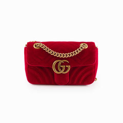 Gucci Marmont Velvet Red Small