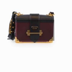 Prada Cahier Crossbody Burgundy/Black