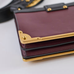 Prada Cahier Crossbody Burgundy/Black