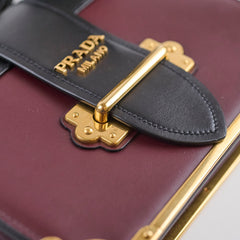 Prada Cahier Crossbody Burgundy/Black