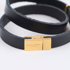 Saint Laurent Bracelet Black Leather